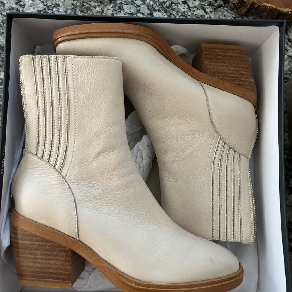 Elegant Cream Ankle Boots